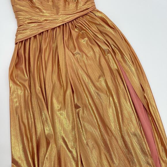 Retrofete Waldorf Dress in Metallic Rose Gold (Apricot) - Picture 6 of 12